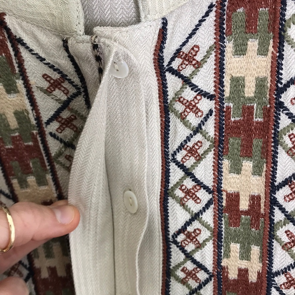 Burning Torch Embroidered Long sleeve tunic dress - Picture 3 of 8